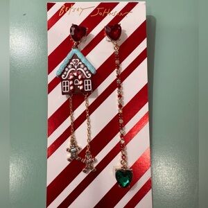 Betsey Johnson Red and Green Holiday Earrings